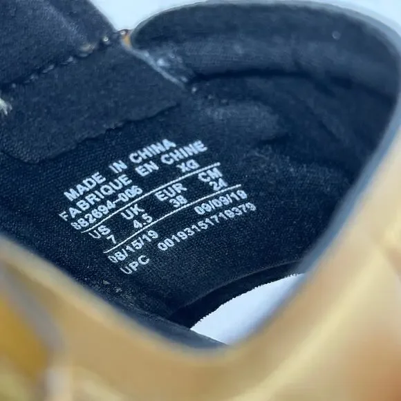 Nike Tanjun Sport Gold Black Large Logo Comfort Womens Casual Open Toe Sandals 7 - Picture 6 of 10